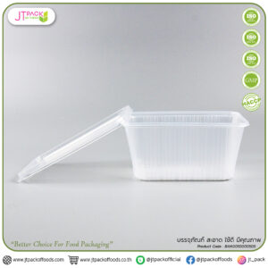 กล่องสี่เหลี่ยมใสใส่อาหาร PP + ฝาปิดขนาด1000ml (1ช่อง) /EPP (25ชิ้นx20ห่อ)(500ชิ้น/ลัง)