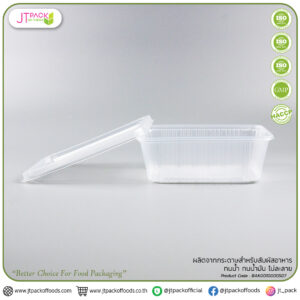 กล่องสี่เหลี่ยมใสใส่อาหาร PP + ฝาปิดขนาด750ml (1ช่อง) /EPP (25ชิ้นx20ห่อ)(500ชิ้น/ลัง)