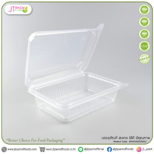 กล่องใสใส่อาหาร PPฝาติดกับตัว 650ml (1ช่อง) /JT-B100 (25ชิ้นx24ห่อ)(600ชิ้น/ลัง)