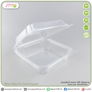 กล่องใสใส่อาหาร PPฝาติดกับตัว 1000ml (1ช่อง) /JT-B500 (25ชิ้นx24ห่อ)(600ชิ้น/ลัง)