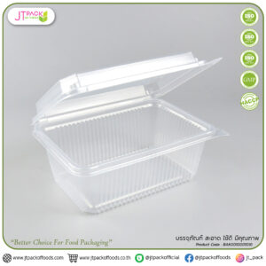 กล่องใสใส่อาหาร PPฝาติดกับตัว 1000ml (1ช่อง) /JT-B7 (25ชิ้นx24ห่อ)(600ชิ้น/ลัง)