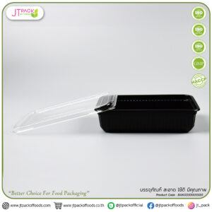 กล่องข้าวสี่เหลี่ยมสีดำ PP TP-801+ฝาOPS (500ml) (1ช่อง) (25ชุดx12ห่อ) (300ชุด/ลัง)